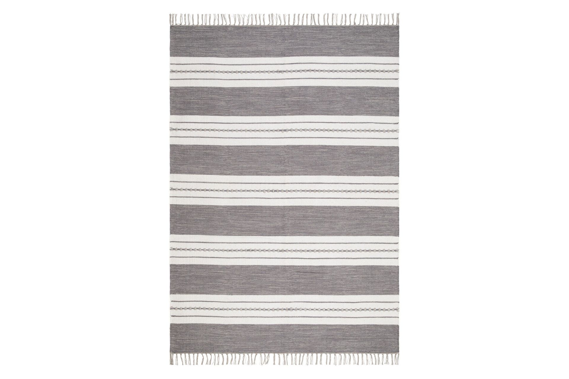 sund bomullsmatta 200x300 cm rektangulär - grå