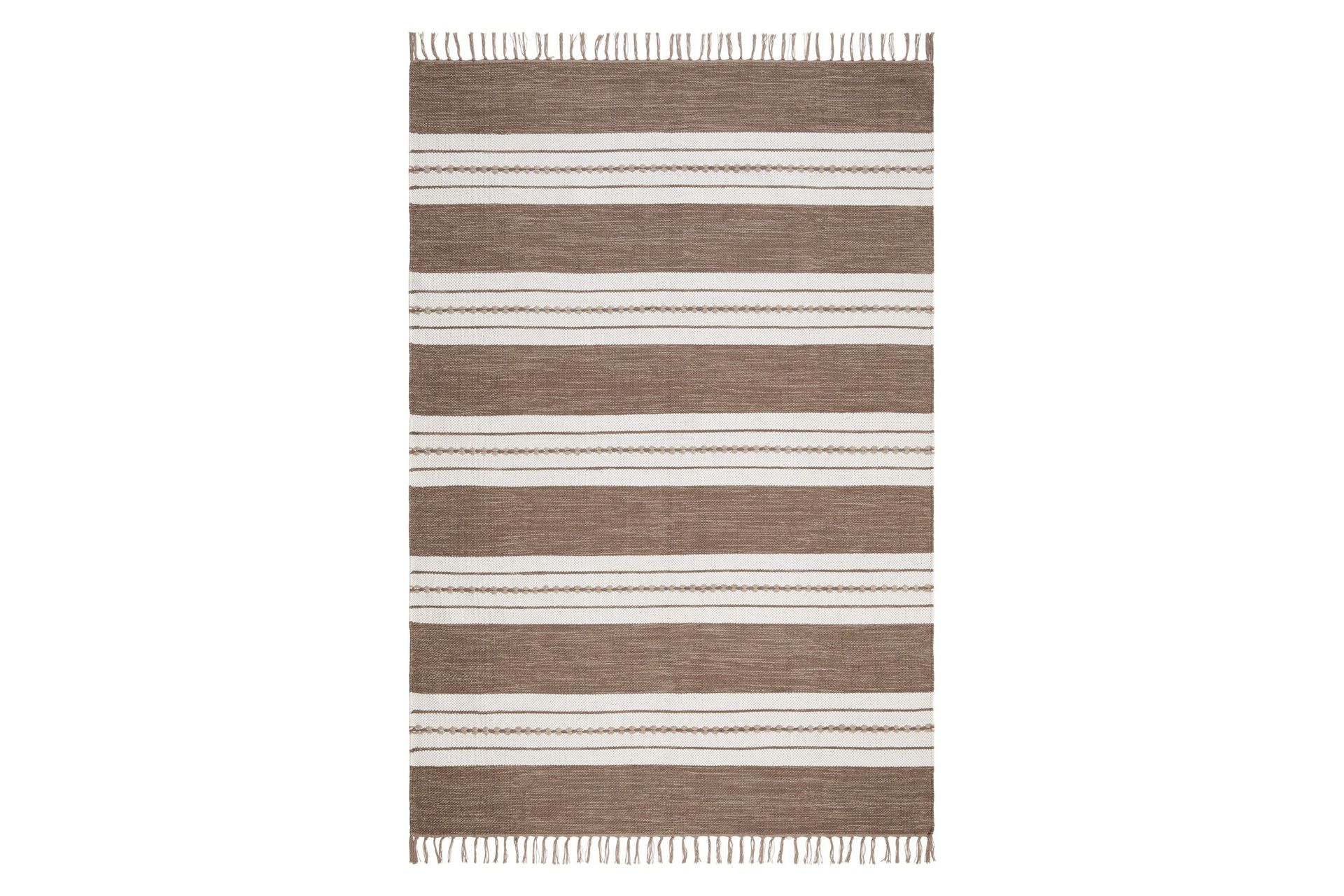 sund bomullsmatta 200x300 cm rektangulär - mörkbeige