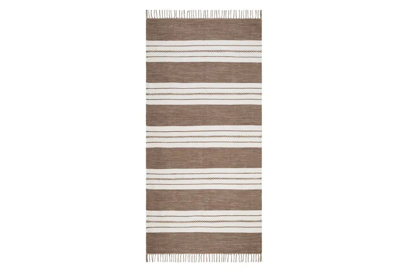 Sund Bomullsmatta 75x150 cm Oval - Mörkbeige - Textil & mattor - Matta - Modern matta - Bomullsmatta