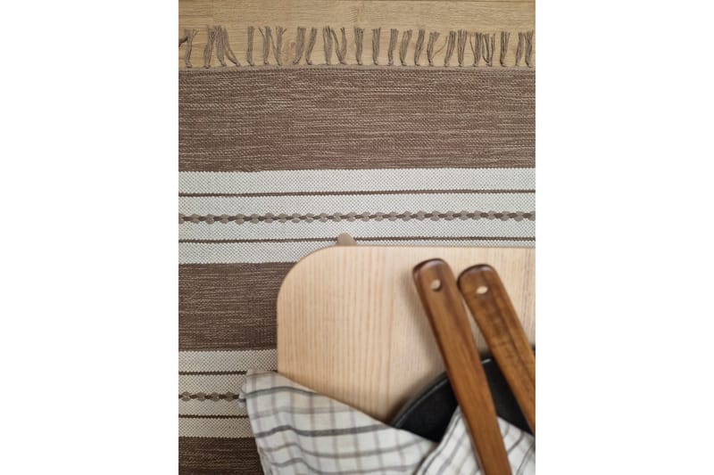 Sund Bomullsmatta 75x220 cm Oval - Mörkbeige - Textil & mattor - Matta - Modern matta - Bomullsmatta