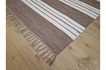 Sund Bomullsmatta 75x220 cm Oval - Mörkbeige - Textil & mattor - Matta - Modern matta - Bomullsmatta