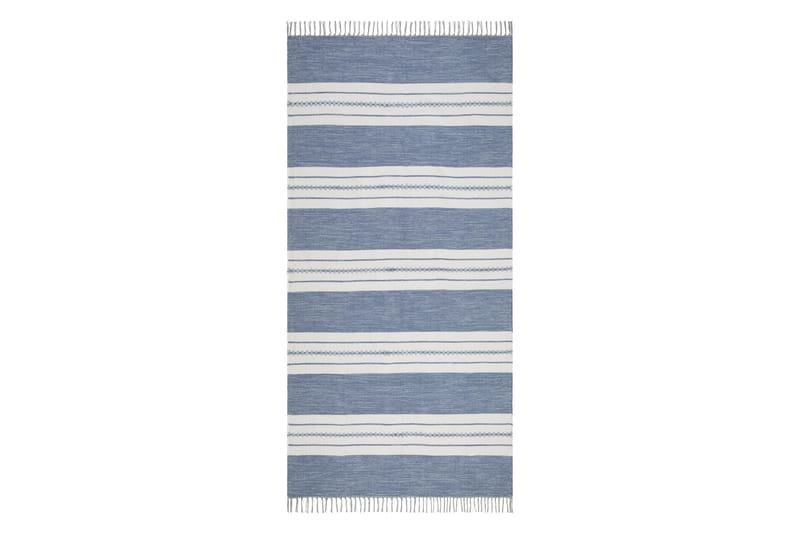 Sund Bomullsmatta 75x280 cm Oval - Blå - Textil & mattor - Matta - Modern matta - Bomullsmatta