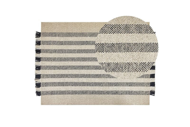 Tacettin Ullmatta 140x200 cm - Svart/Vit - Textil & mattor - Matta - Modern matta - Ullmatta