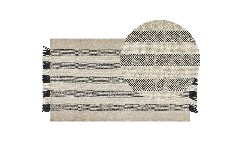 Tacettin Ullmatta 80x150 cm - Svart/Vit - Textil & mattor - Matta - Modern matta - Ullmatta