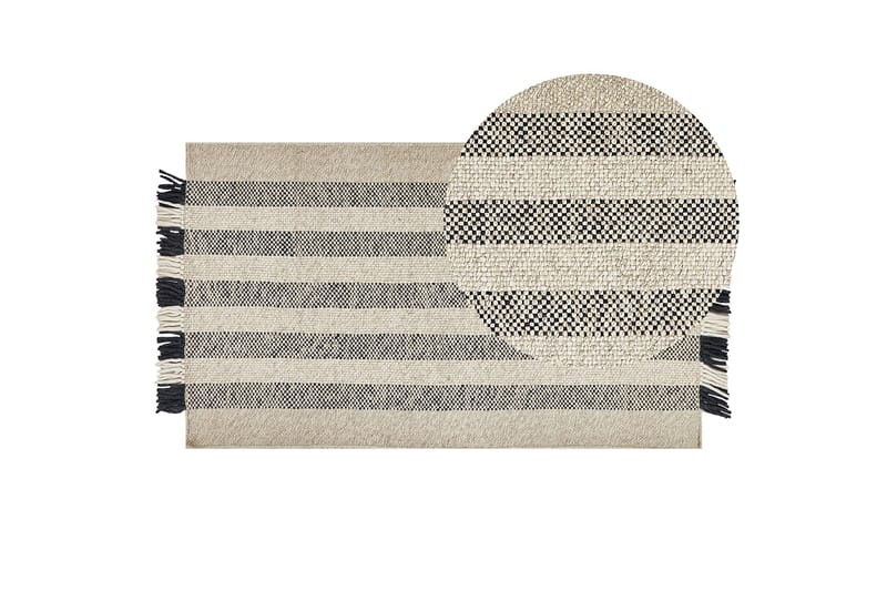 Tacettin Ullmatta 80x150 cm - Svart/Vit - Textil & mattor - Matta - Modern matta - Ullmatta