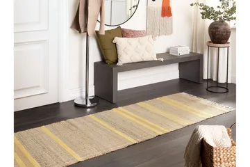 Talpur Gångmatta 80x300 cm - Gul - Textil & mattor - Matta - Modern matta - Jutematta & hampamatta
