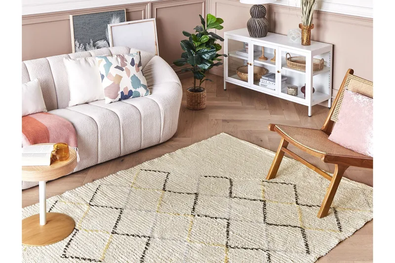 Tezpur Bomullsmatta 140x200 cm - Beige - Textil & mattor - Matta - Modern matta - Bomullsmatta