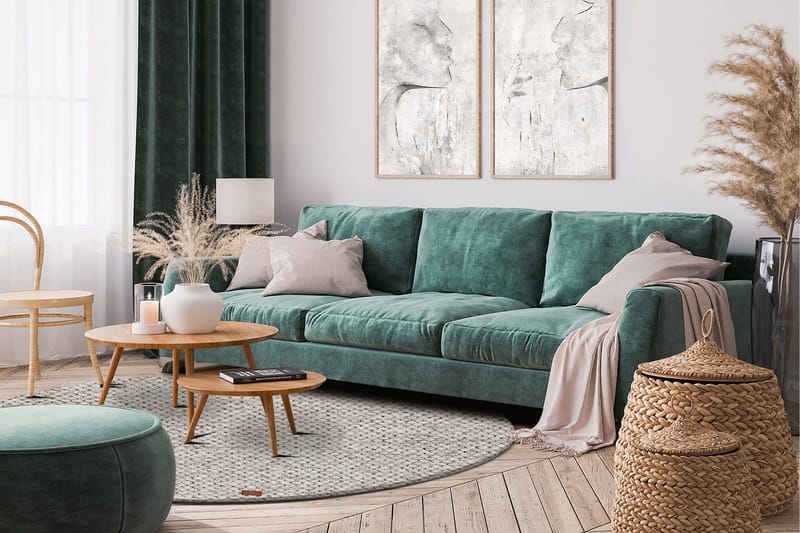 Torekov Ullmatta Ø300 cm Rund - Creme - Textil & mattor - Matta - Modern matta - Ullmatta