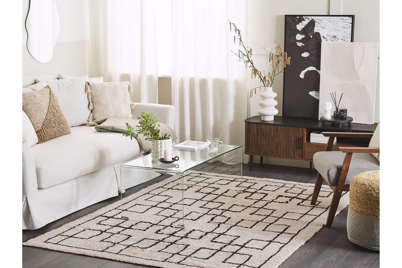 Turhal Ryamatta 160x230 cm - Beige - Textil & mattor - Matta - Modern matta - Bomullsmatta