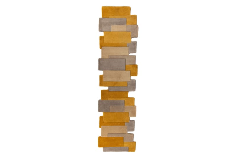 Ullmatta Abstract Collage 60x230 cm Ockra/Natur - Flair Rugs - Ullmatta