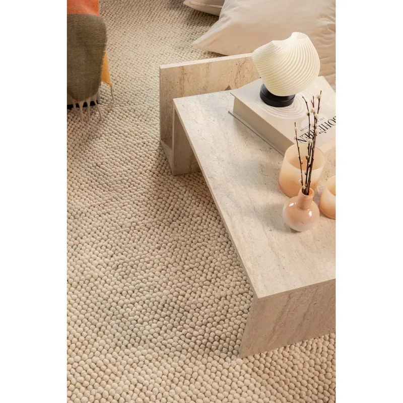 Ullmatta Bubble Kvadrat - 240x240 cm, Creme - Textil & mattor - Matta - Modern matta - Ullmatta