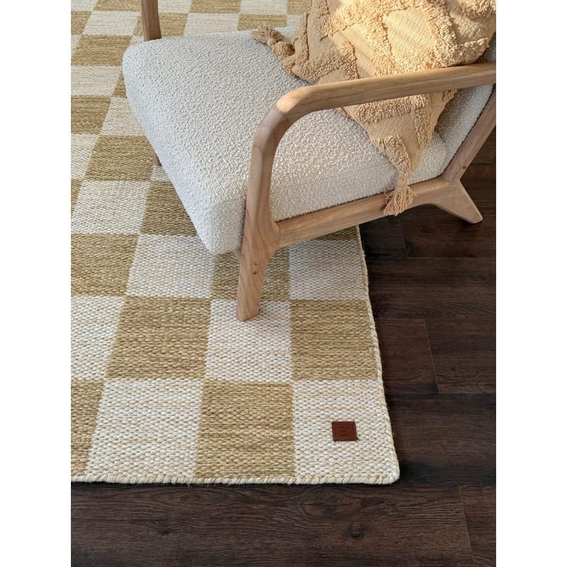 Ullmatta Chessie Kvadrat - 300x300 cm, Ockragul - Textil & mattor - Matta - Modern matta - Ullmatta