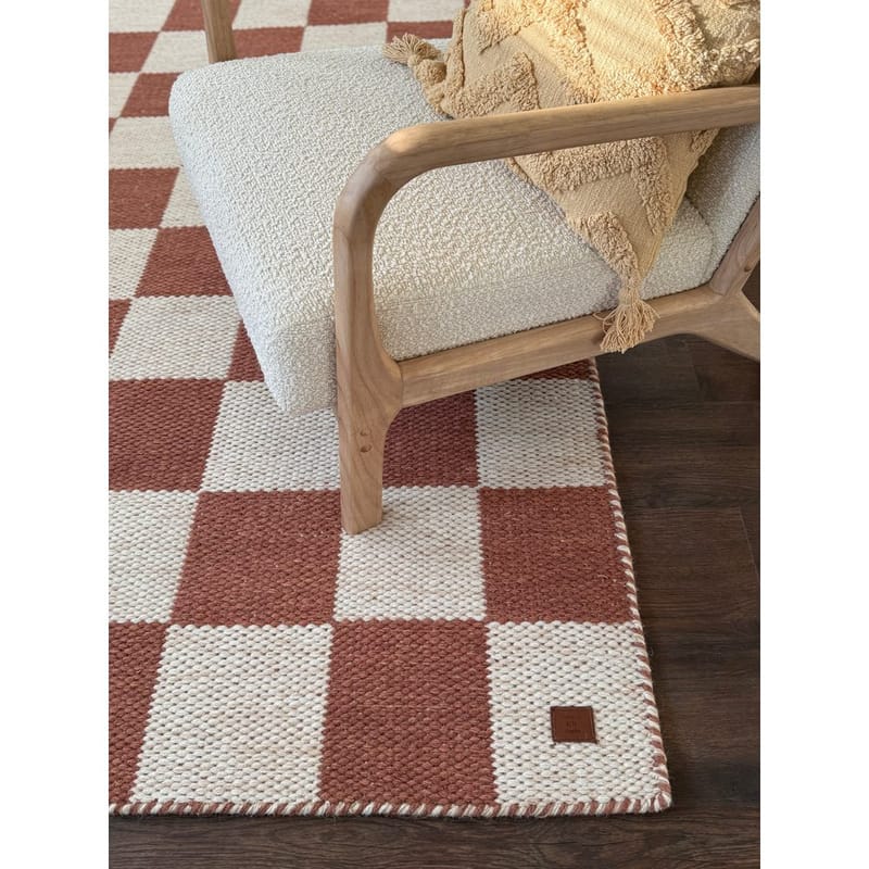 Ullmatta Chessie Kvadrat - 300x300 cm, Terracotta - Textil & mattor - Matta - Modern matta - Ullmatta