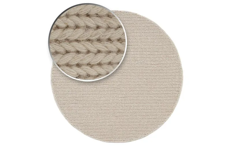 Dalarö Ullmatta 160 cm Rund - Vit - Textil & mattor - Matta - Modern matta - Ullmatta