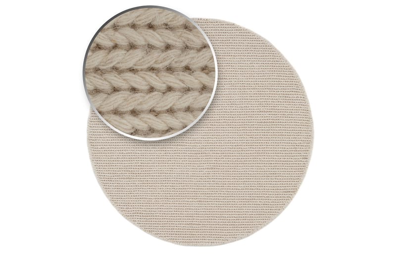 Dalarö Ullmatta 240 cm Rund - Vit - Textil & mattor - Matta - Modern matta - Ullmatta