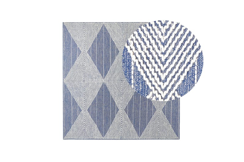Ullmatta Datca 200x200 cm - Blå - Textil & mattor - Matta - Modern matta - Ullmatta