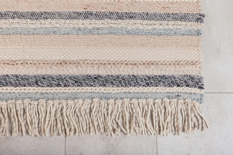 Gudha Ullmatta 200x300 cm - Beige/Blå - Textil & mattor - Matta - Modern matta - Ullmatta