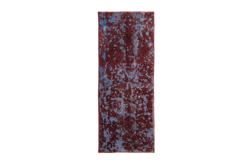 Handknuten Vintage Matta Ull Ljusblå/Röd 60x152cm - Ljusblå|Röd - Ullmatta