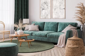 Torekov Ullmatta Rund 200 cm - Grön - Textil & mattor - Matta - Modern matta - Ullmatta