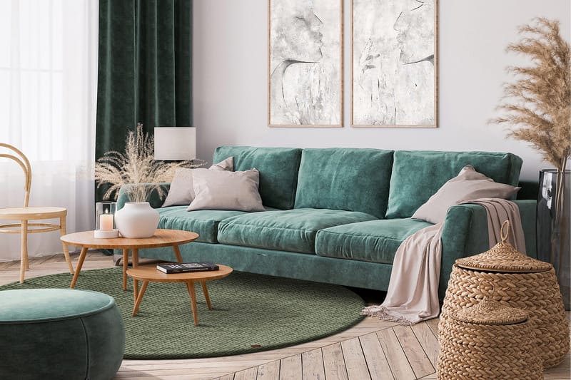 Torekov Ullmatta Rund 200 cm - Grön - Textil & mattor - Matta - Modern matta - Ullmatta