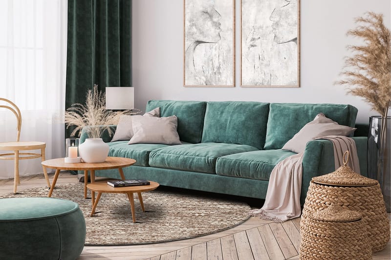 Torekov Ullmatta Rund 300 cm - Nougat - Textil & mattor - Matta - Modern matta - Ullmatta