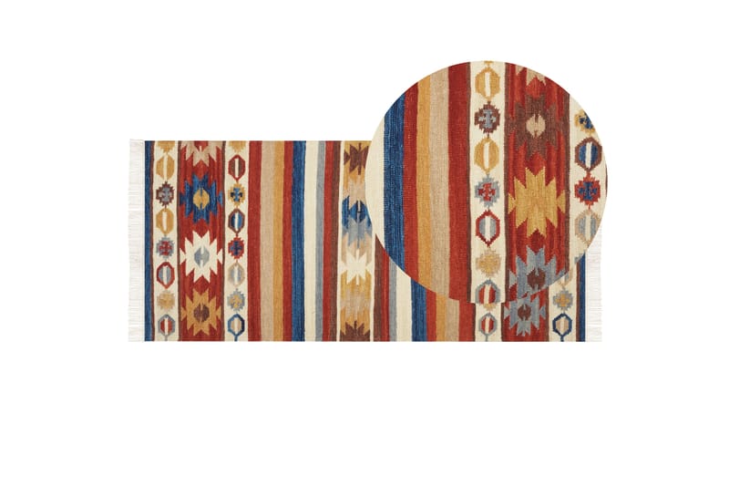 Ullmatta Jrarat 80x150 cm - Röd - Textil & mattor - Matta - Modern matta - Ullmatta