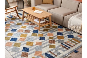 Ullmatta Kasakh 200x300 cm - Blå - Textil & mattor - Matta - Modern matta - Ullmatta