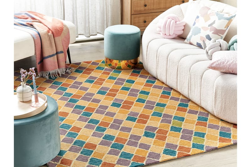 Ullmatta Keskin 200x200 cm Kvadratisk - Beige - Textil & mattor - Matta - Modern matta - Ullmatta