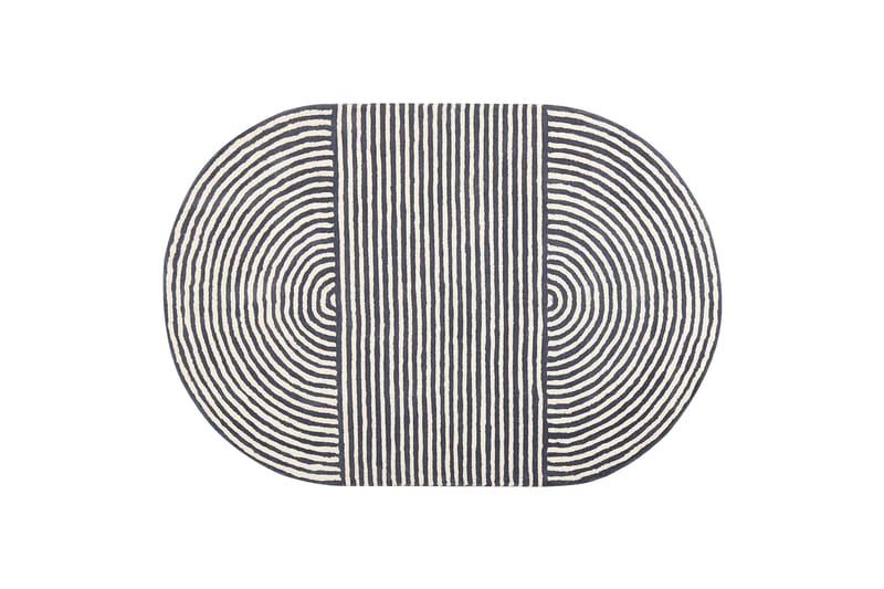 Ullmatta Kweta 140x200 cm Oval - Svart/Vit - Textil & mattor - Matta - Modern matta - Ullmatta