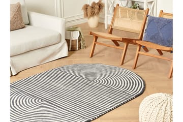 Ullmatta Kweta 140x200 cm Oval - Svart/Vit - Textil & mattor - Matta - Modern matta - Ullmatta