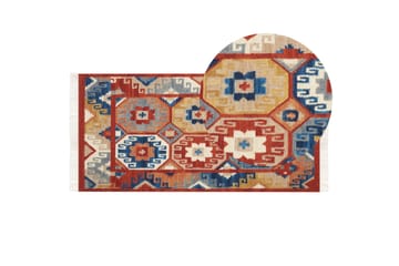 Ullmatta Lusarat 80x150 cm - Röd - Textil & mattor - Matta - Modern matta - Ullmatta
