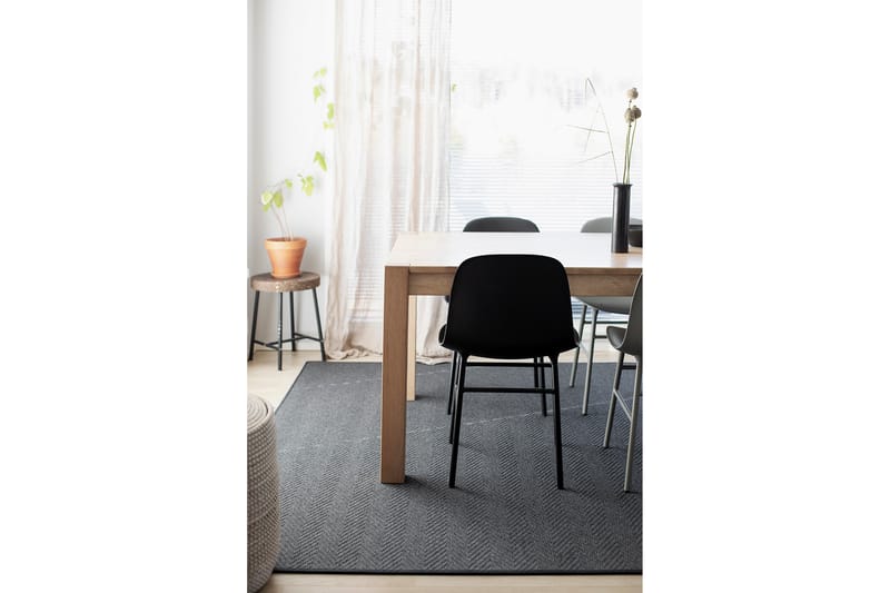 Matta Elsa 80x250 cm Svart - Vm Carpet - Ullmatta