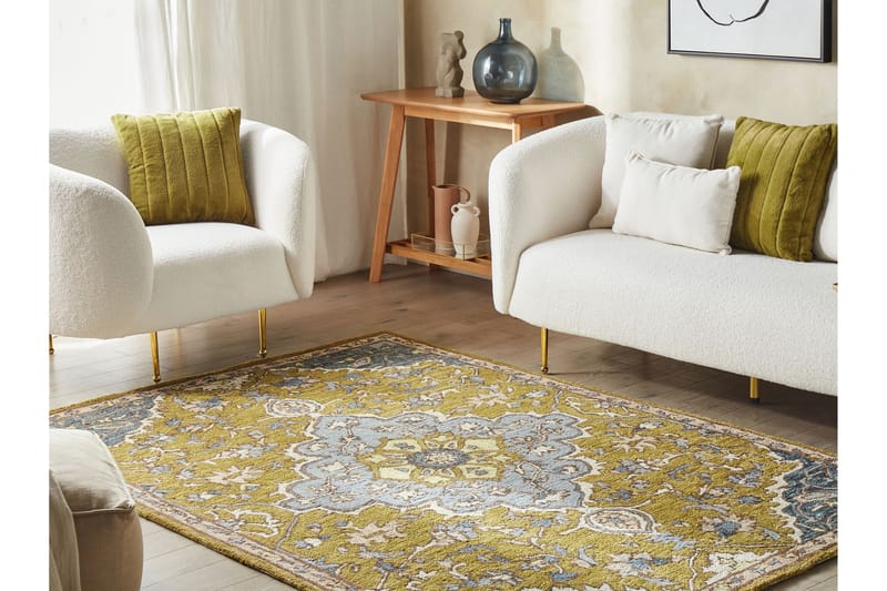Ullmatta Mucur 200x200 cm - Gul - Textil & mattor - Matta - Modern matta - Ullmatta