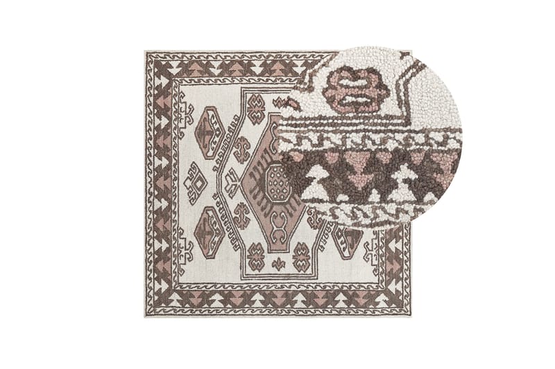 Ullmatta Tomarza 200x200 cm Kvadratisk - Brun - Textil & mattor - Matta - Modern matta - Ullmatta