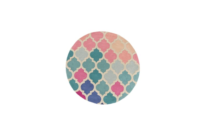 Ullmatta Illusion Rosella 160 cm Rund Rosa/Blå - Flair Rugs - Ullmatta