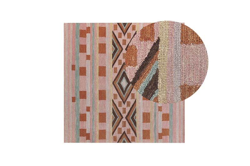 Ullmatta Yomra 200x200 cm Kvadratisk - Brun - Textil & mattor - Matta - Modern matta - Ullmatta