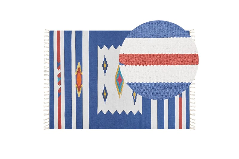 Varser Bomullsmatta 140x200 cm - Blå - Textil & mattor - Matta - Modern matta - Bomullsmatta