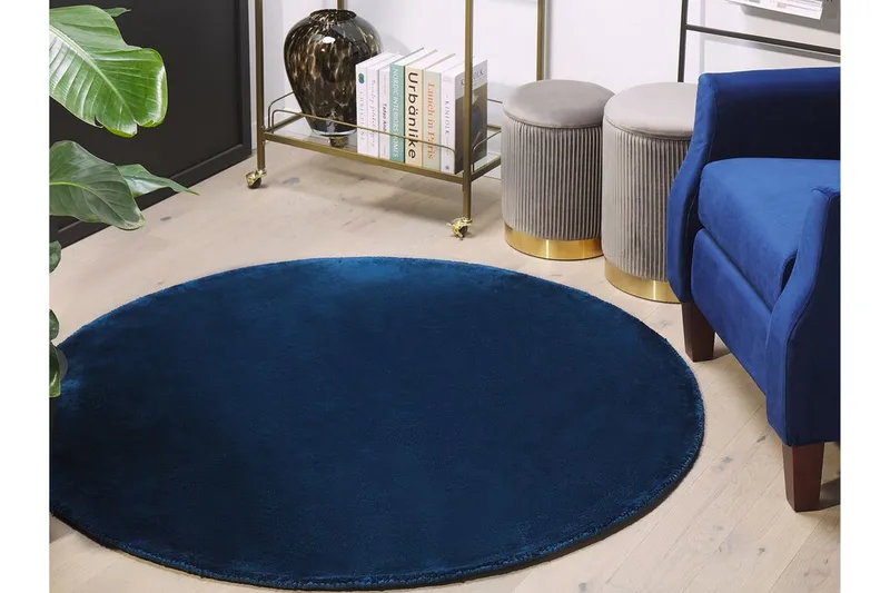 Brinckman Viskosmatta 140 cm Rund - Marinblå - Textil & mattor - Matta - Modern matta - Viskosmatta & konstsilkesmatta