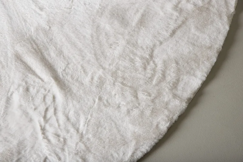 Nina Polyestermatta Rund 200 cm - Vit - Textil & mattor - Matta - Modern matta - Viskosmatta & konstsilkesmatta