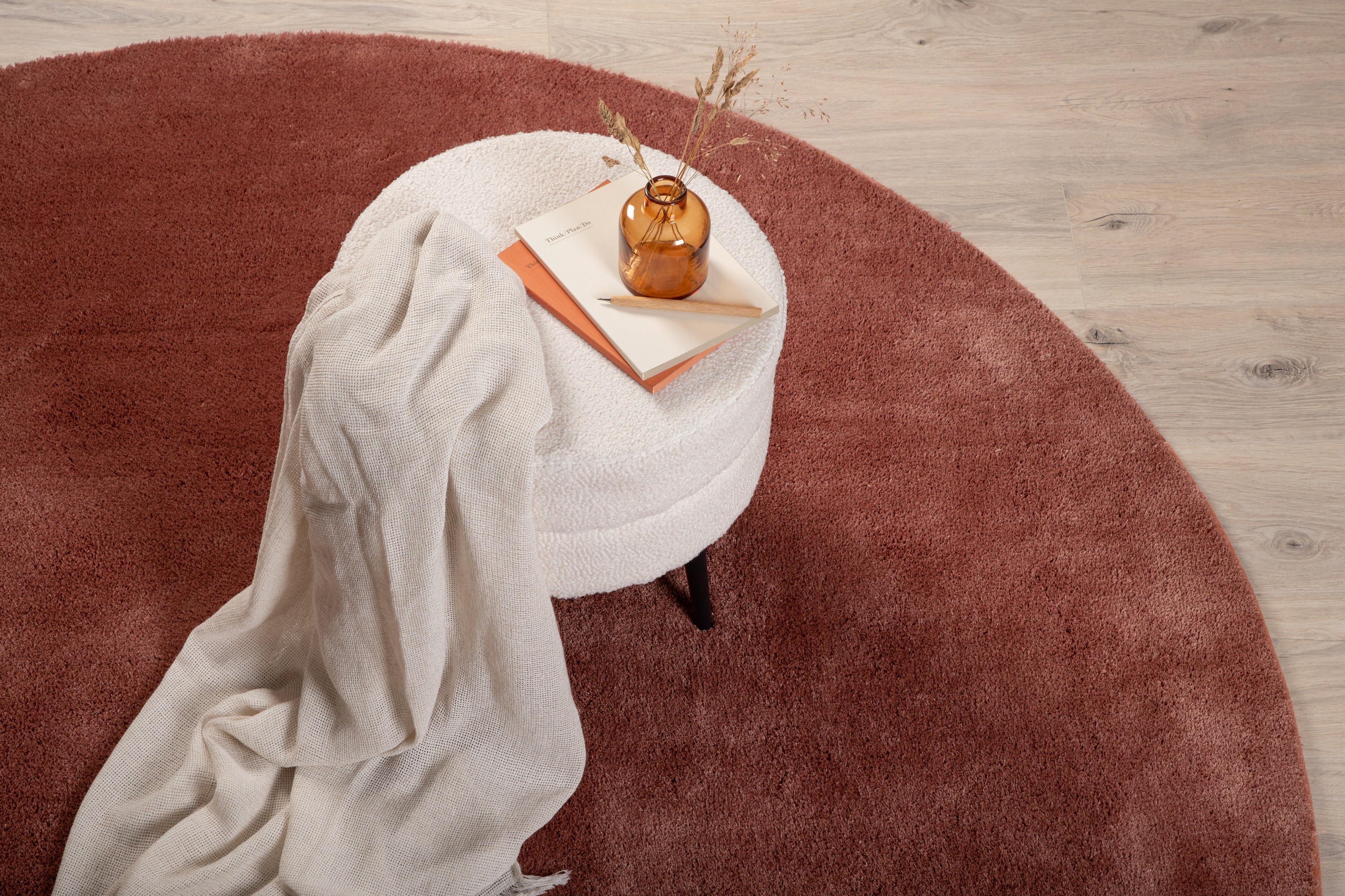 undra viskos-look matta rund 200 - rosa