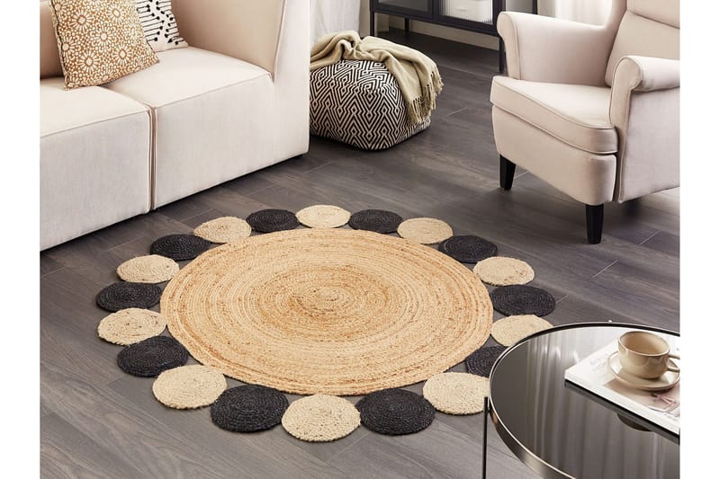 Vostan Jutematta 140 cm Rund - Svart - Textil & mattor - Matta - Modern matta - Jutematta & hampamatta