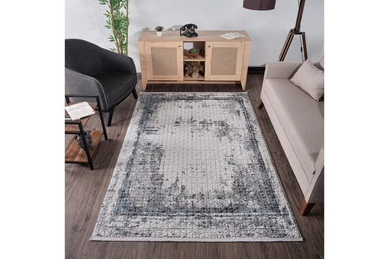 Acelya Wiltonmatta 100x300 cm Rektangulär - Mörkblå - Textil & mattor - Matta - Modern matta - Friezematta