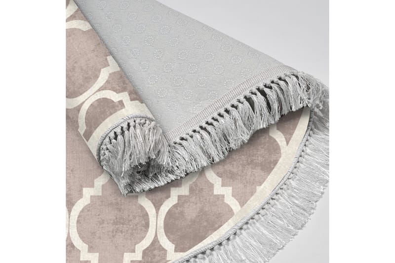 Alanur Home Matta 100x100 cm - Cremevit/Brun - Textil & mattor - Matta - Modern matta - Wiltonmatta