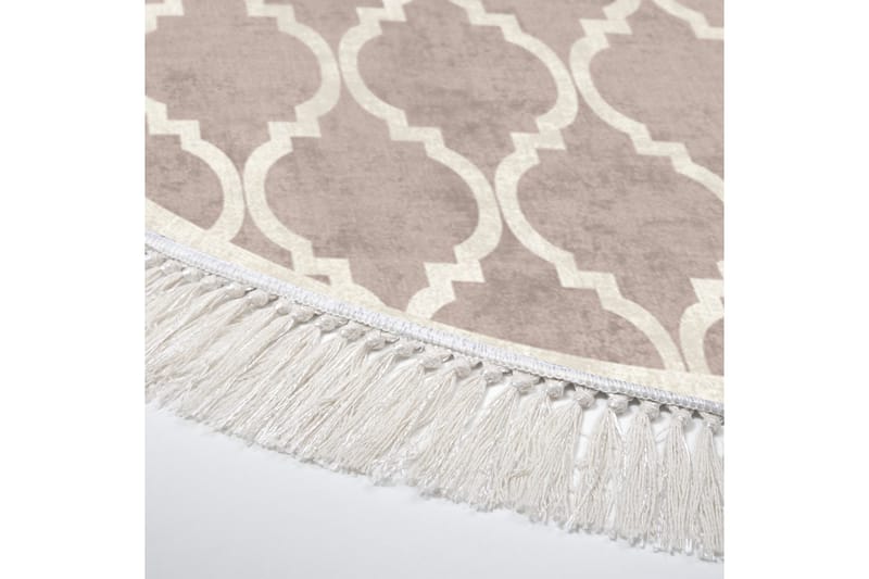 Alanur Home Matta 100x100 cm - Cremevit/Brun - Textil & mattor - Matta - Modern matta - Wiltonmatta