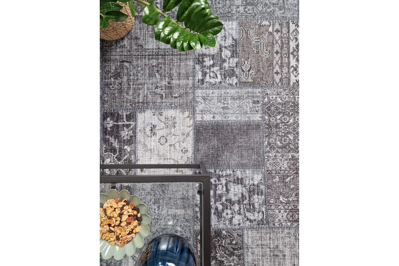 Patchwork Wiltonmatta 160x230 cm Rektangulär - Grå - Textil & mattor - Matta - Modern matta - Friezematta