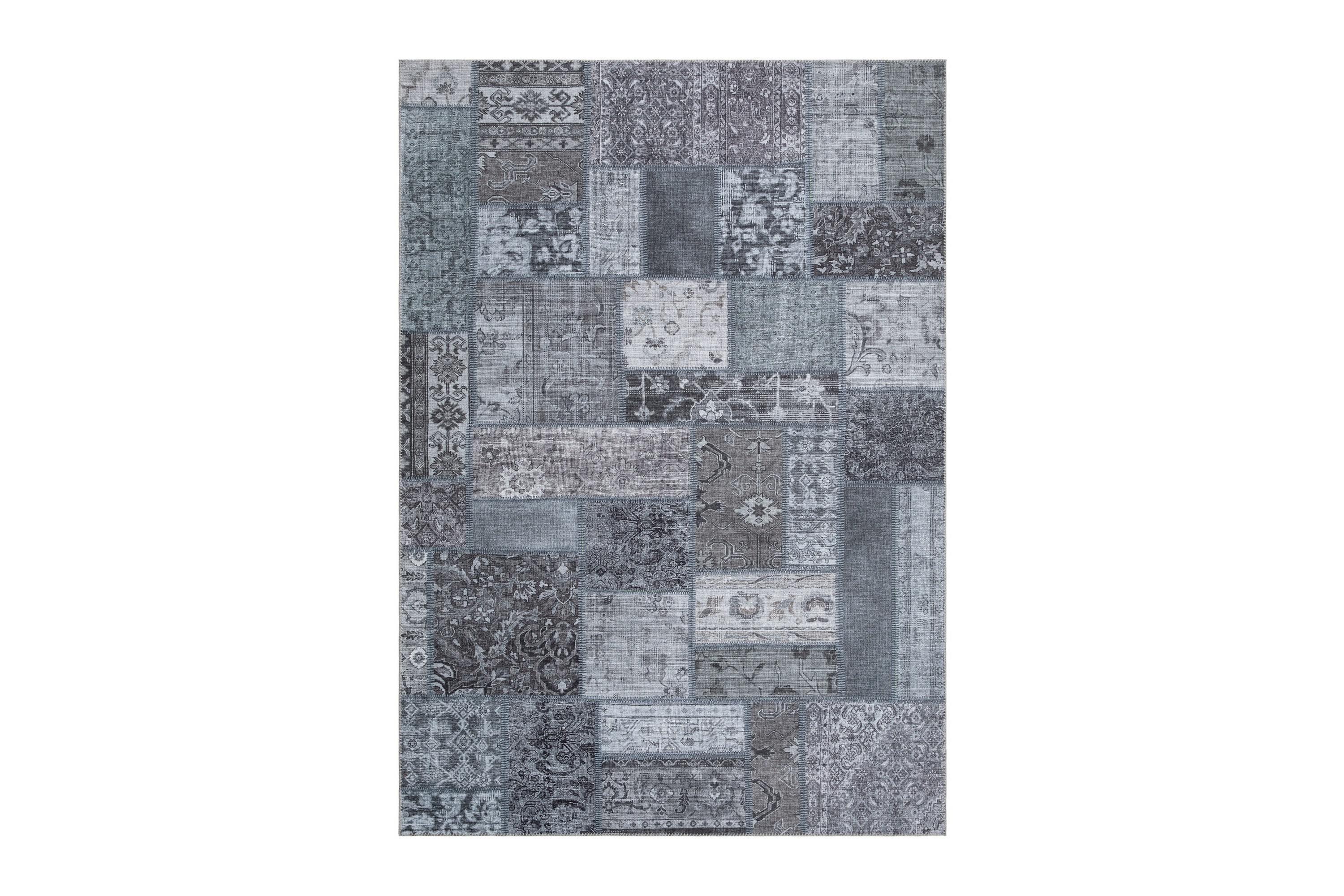 Patchwork Wiltonmatta 240x330 cm Rektangulär Grå