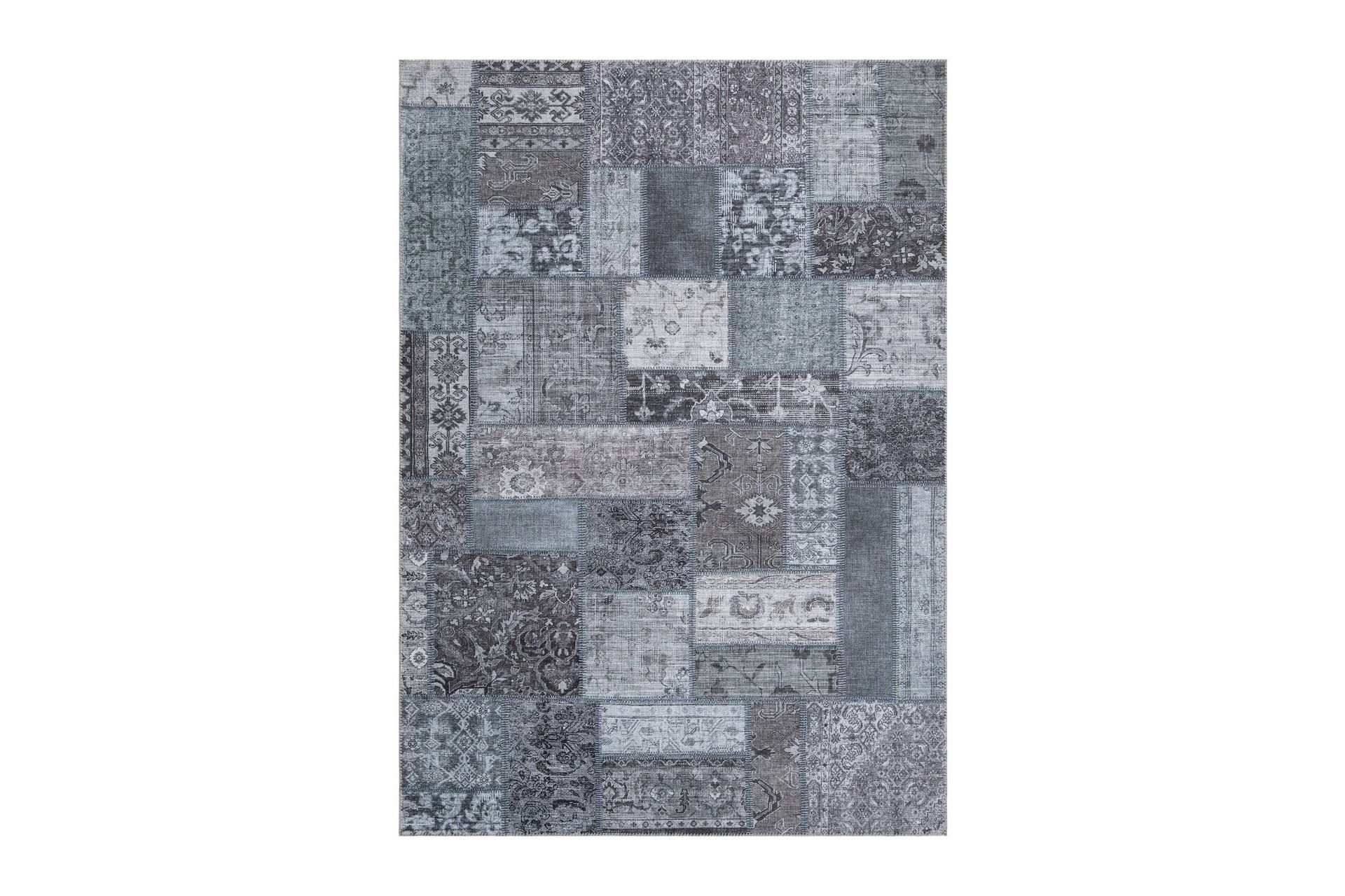 Patchwork Wiltonmatta 240x330 cm Rektangul&auml;r - Gr&aring;