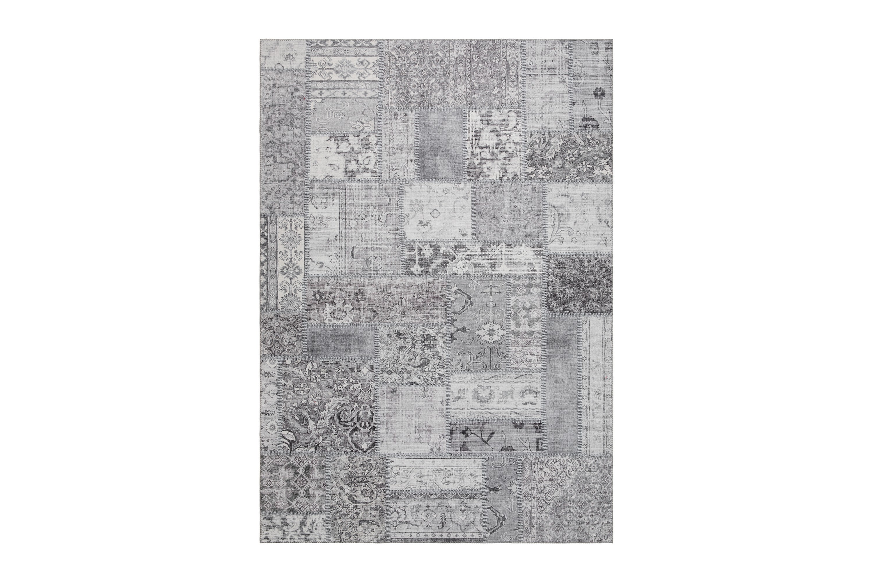 Patchwork Wiltonmatta 240x330 cm Rektangulär Silver