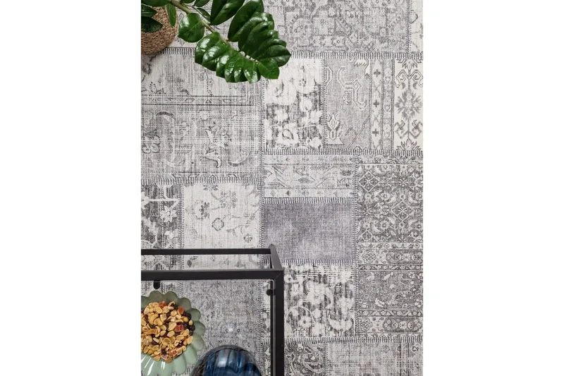 Patchwork Wiltonmatta 300x400 cm Rektangulär - Silver - Textil & mattor - Matta - Modern matta - Friezematta