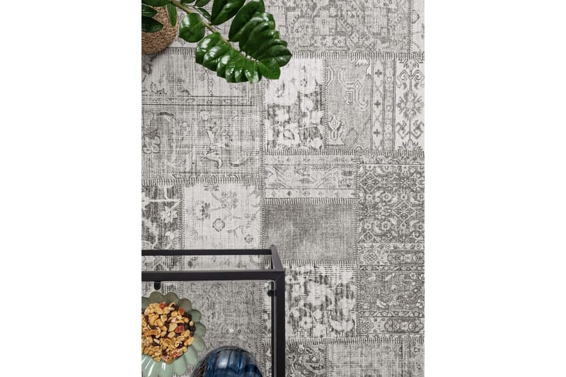 Patchwork Wiltonmatta 80x150 cm Rektangulär - Silver - Textil & mattor - Matta - Modern matta - Friezematta